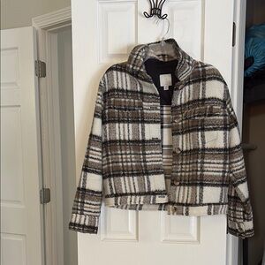 Plaid Button-Up Jacket